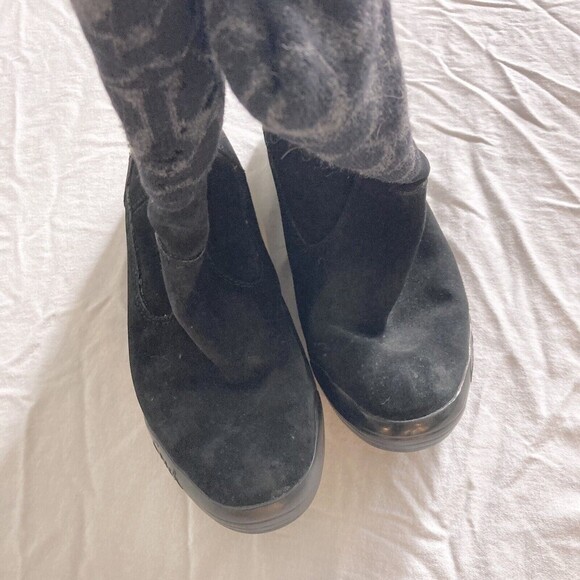 Vintage Coach Women’s Size 8.5 Tatum Black Logo Sock Cuff Boots Leather Wool - Picture 12 of 12